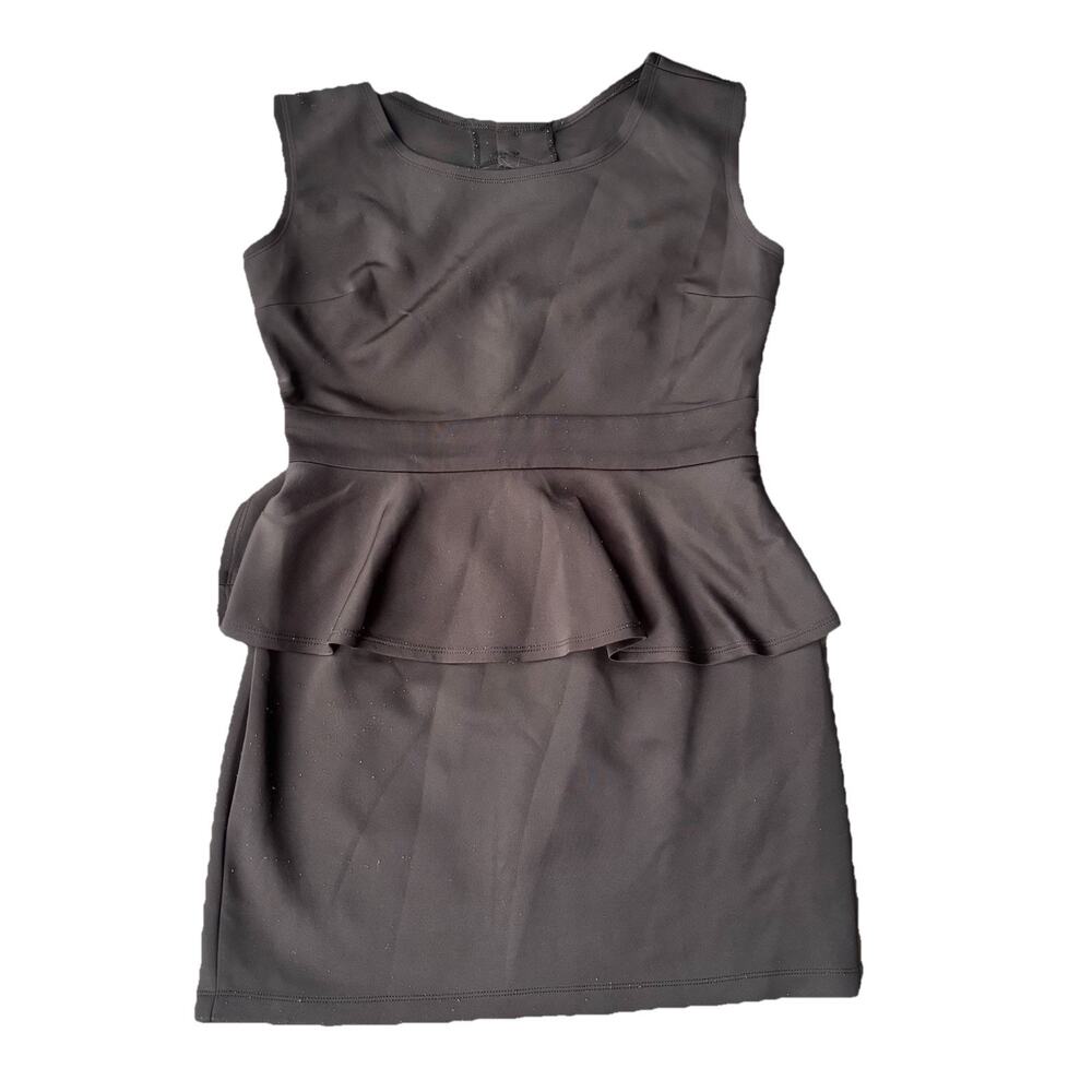Reign On Dress Sz 13/14 Peplum Black Cocktail Party Sleeveless Glam Cute Womens